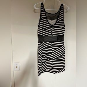 Black and white stripped mini dress
